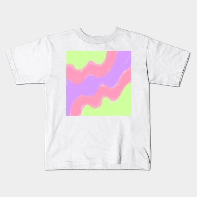 Green red blue watercolor abstract pattern Kids T-Shirt by Simplecooldesignss